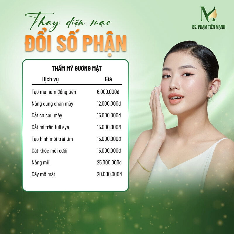 Bảng giá làm đẹp tại MD Change Life (Nguồn: Thẩm mỹ MD Change Life)