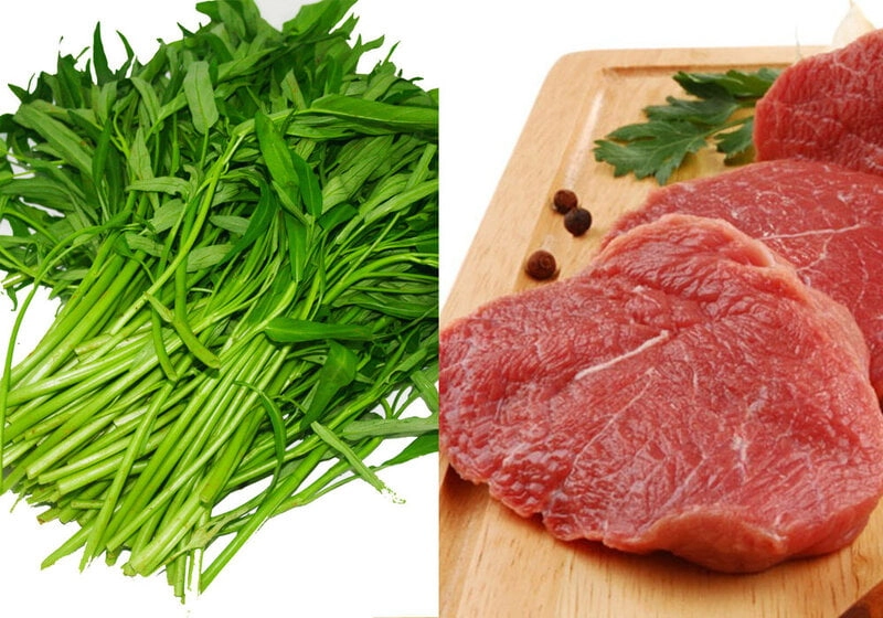 Rau muống, bò… là các thực phẩm gây sẹo lồi, thâm nám (Nguồn: Internet)